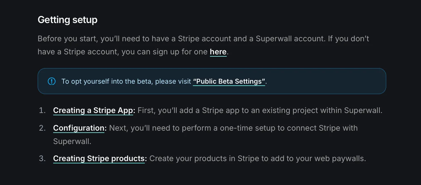 The critical steps to complete web checkout setup.