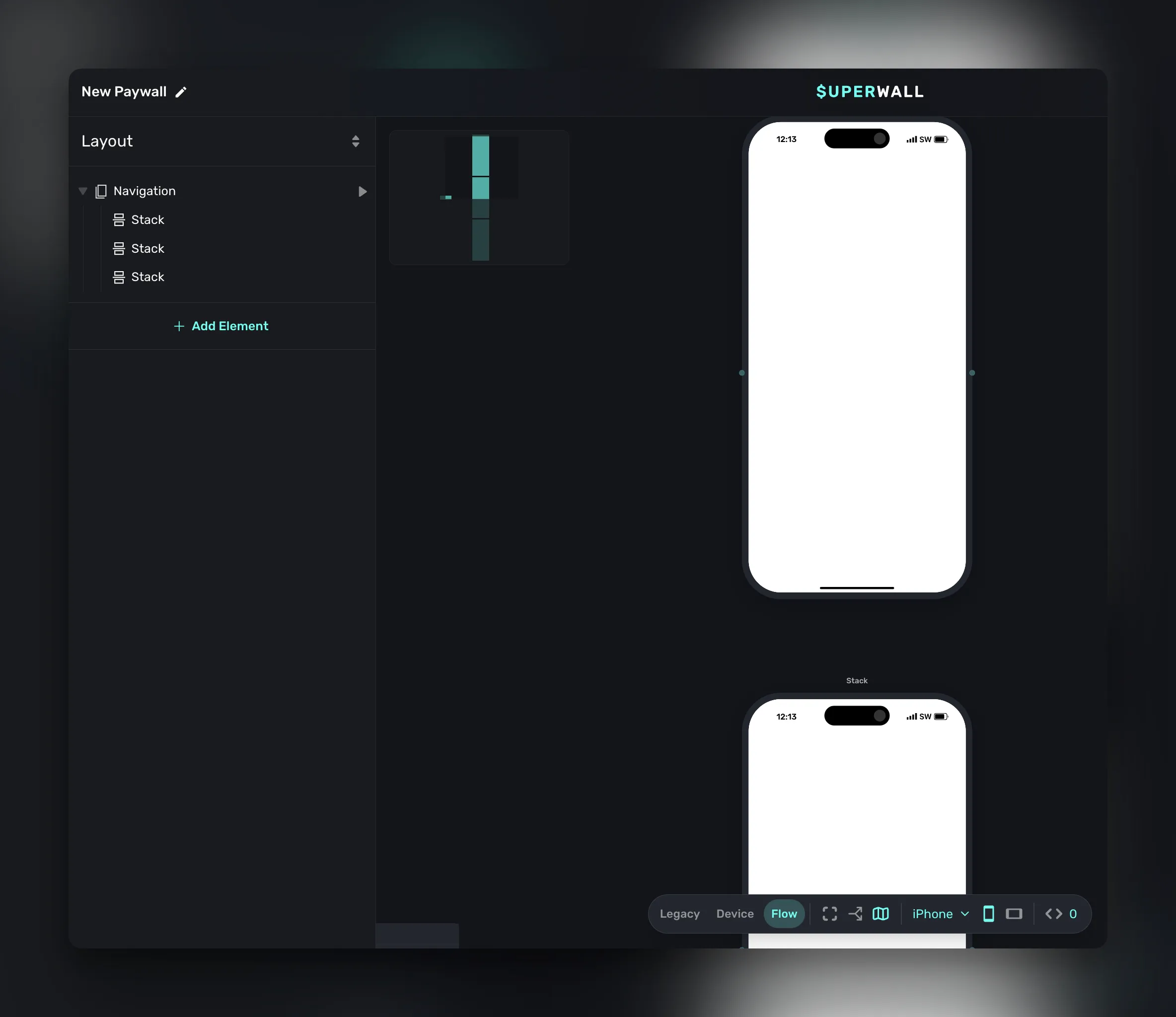 Start a new flow with a navigation component.