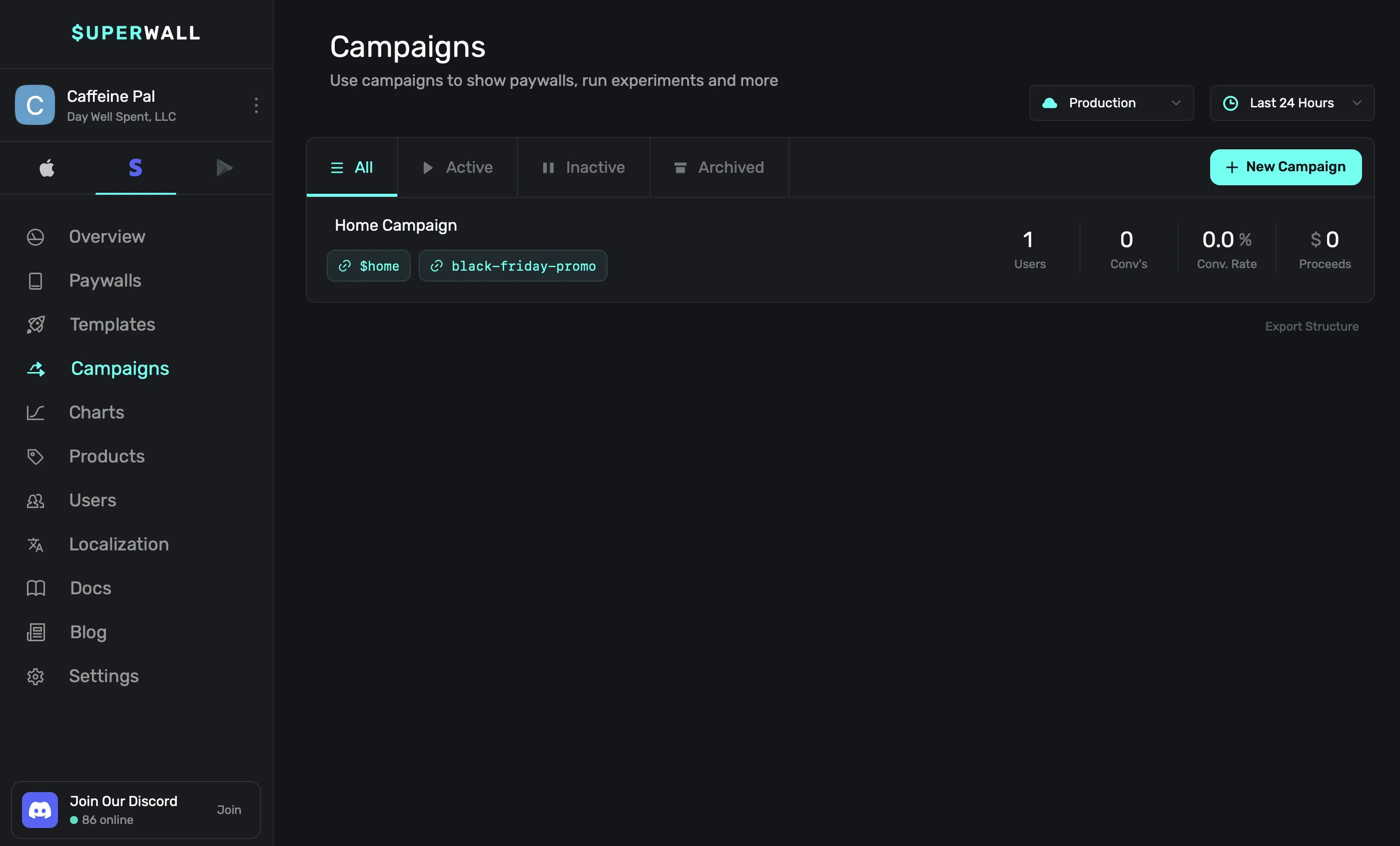 Each placement in a campaign becomes a web checkout link.