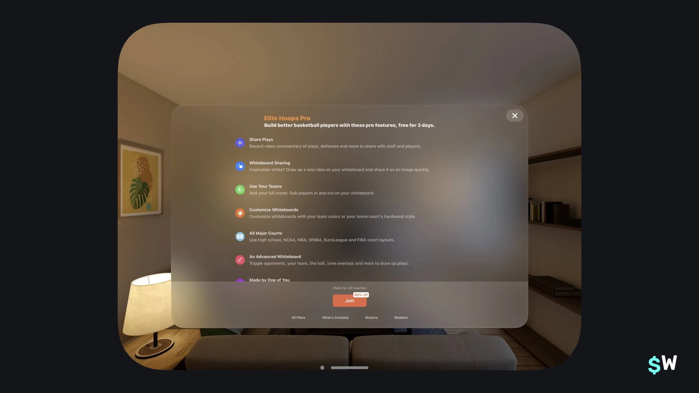 Elite Hoops paywall on iPadOS