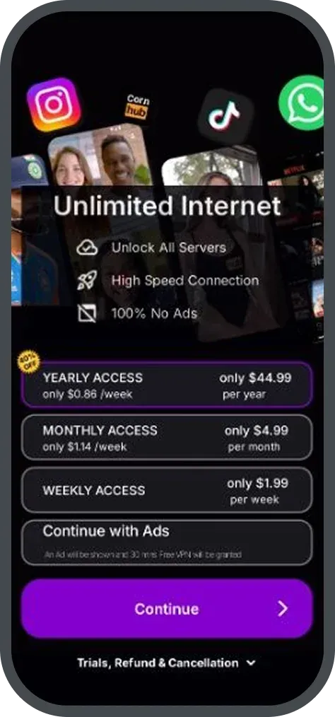 Ryn VPN paywall